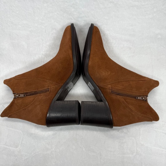 Seychelles Suede‎ Ankle Boots Heel Stacked Brown Leather Size 7 - Picture 9 of 12